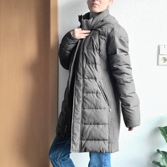 Fuchs & Schmitt Women's Brown Hooded Original Feather Down Quilted Parka Coat M - Picture 2 of 16